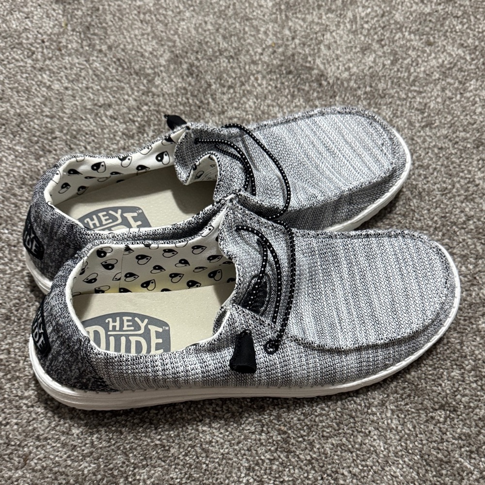 Hey Dude Black and Gray Slip-On Shoes